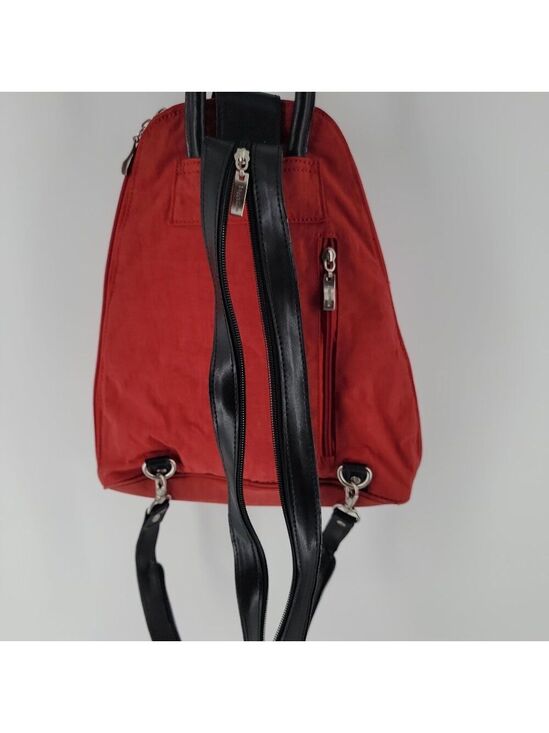 Baggallini Convertible Sling Backpack | Red Lightweight Travel Bag | Zip Strap